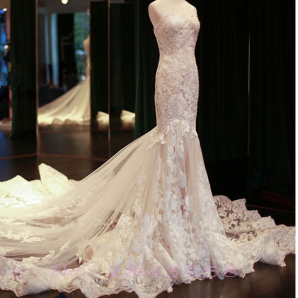 Ivory beige mermaid wedding dress